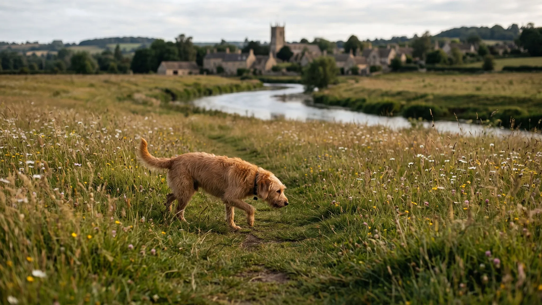 Urlaub mit Hund in Bayerisch-Schwaben — Australian Shepherd in der Landschaft