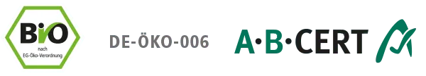 Bio nach EG-Öko-Verordnung · DE-ÖKO-006 · A·B·CERT