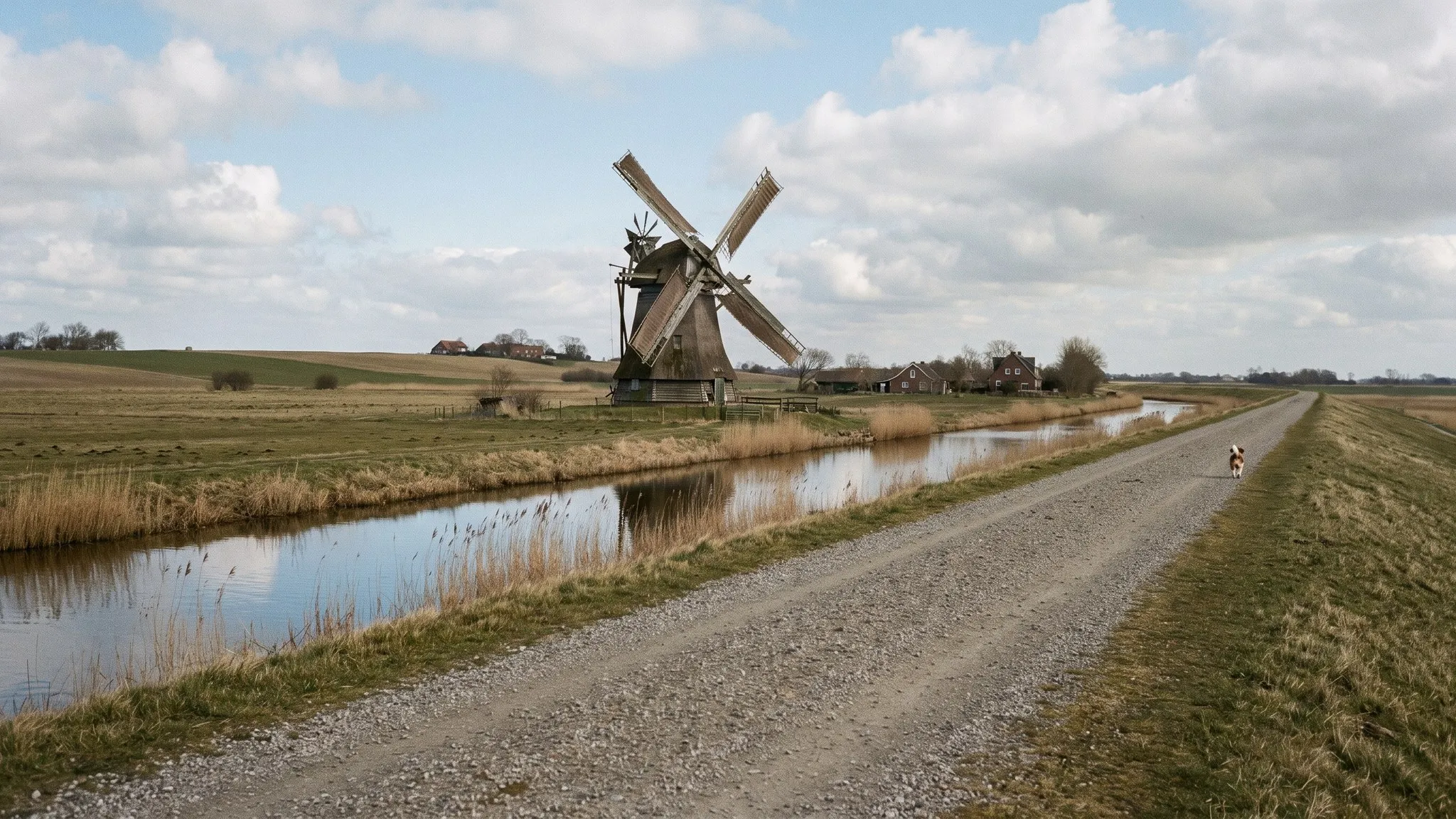 Urlaub mit Hund in Bremen & Weser-Ems — Australian Shepherd in der Landschaft