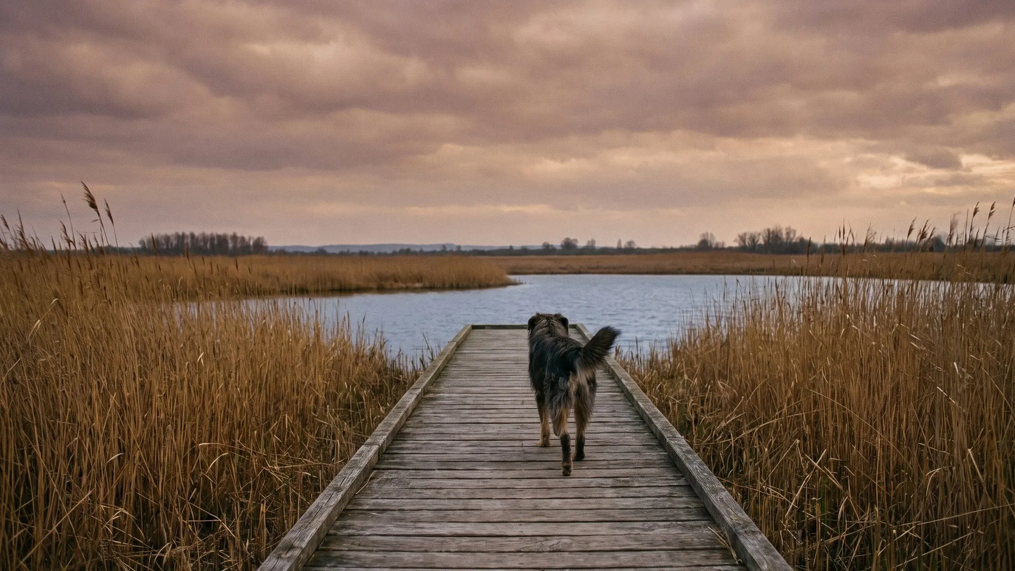 Urlaub mit Hund im Burgenland — Australian Shepherd in der Landschaft