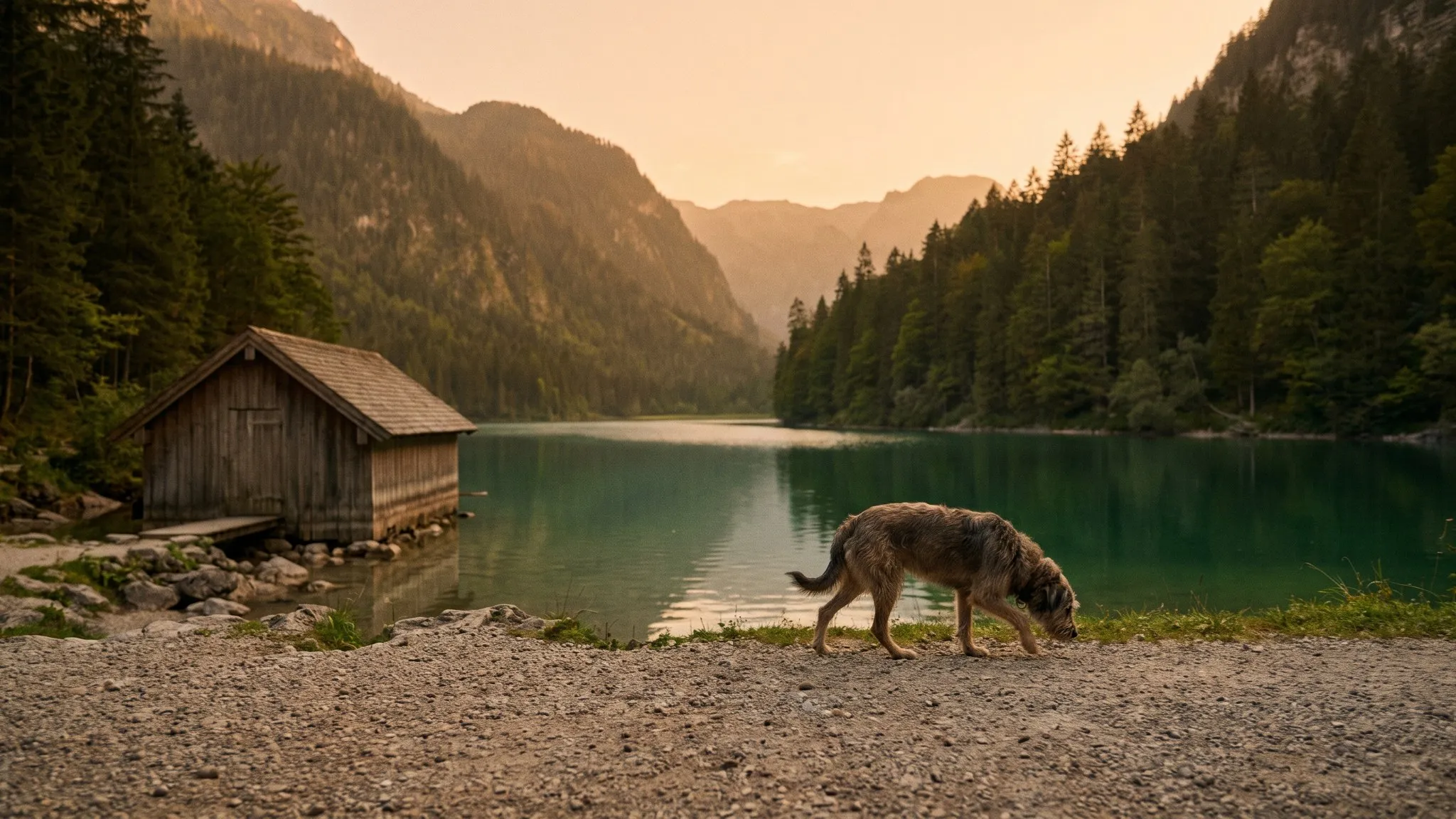 Urlaub mit Hund in Oberösterreich — Australian Shepherd in der Landschaft