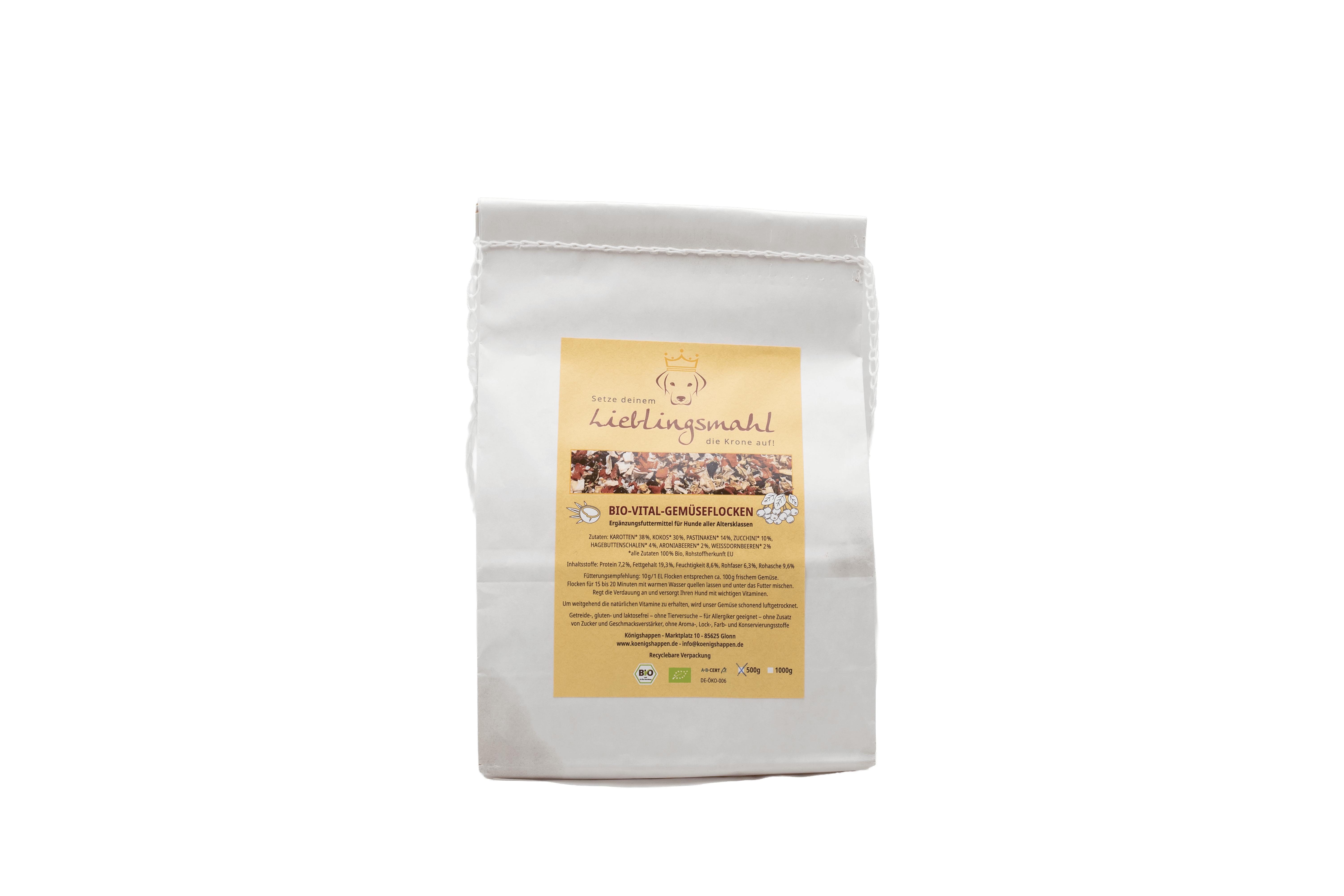 Bio-Vital-Gemüseflocken 500g von Königshappen — 7 Zutaten, 100 % Bio, vegan, luftgetrocknet