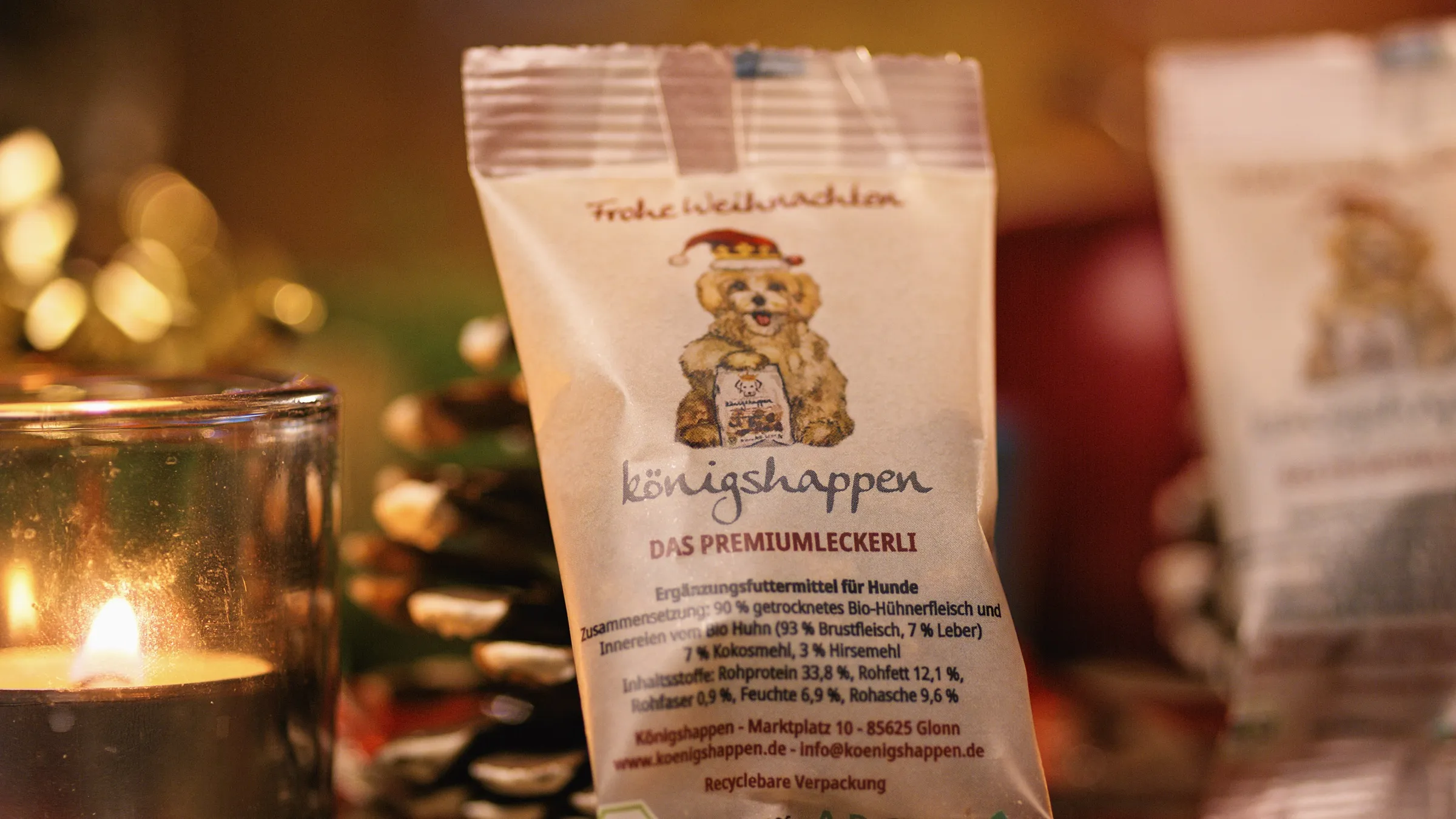 Königshappen Weihnachtsedition – 50 × 10 g Bio-Huhn — Limitiert · Versand ab Ende Oktober